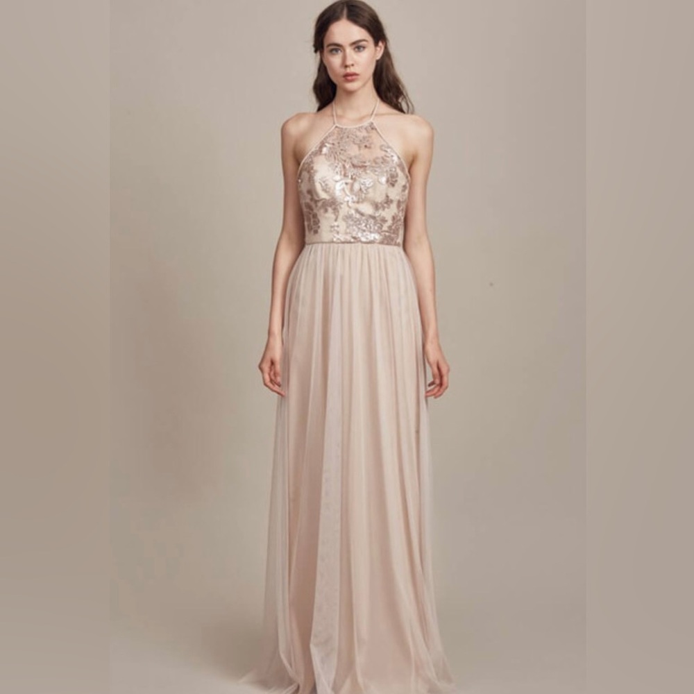 Amsale Sequin Halter dress